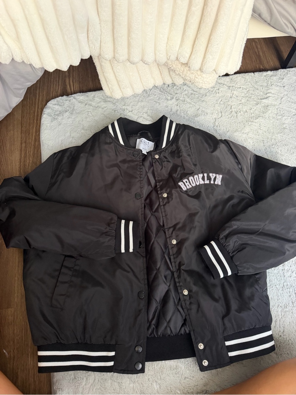 Brooklyn Black Varsity Bomber Jacket